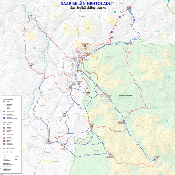 Routamap referenssi Saariselkä hiihtoladut kartta