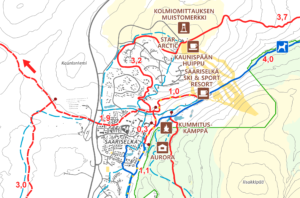 Routamap referenssi Saariselkä hiihtoladut kartta